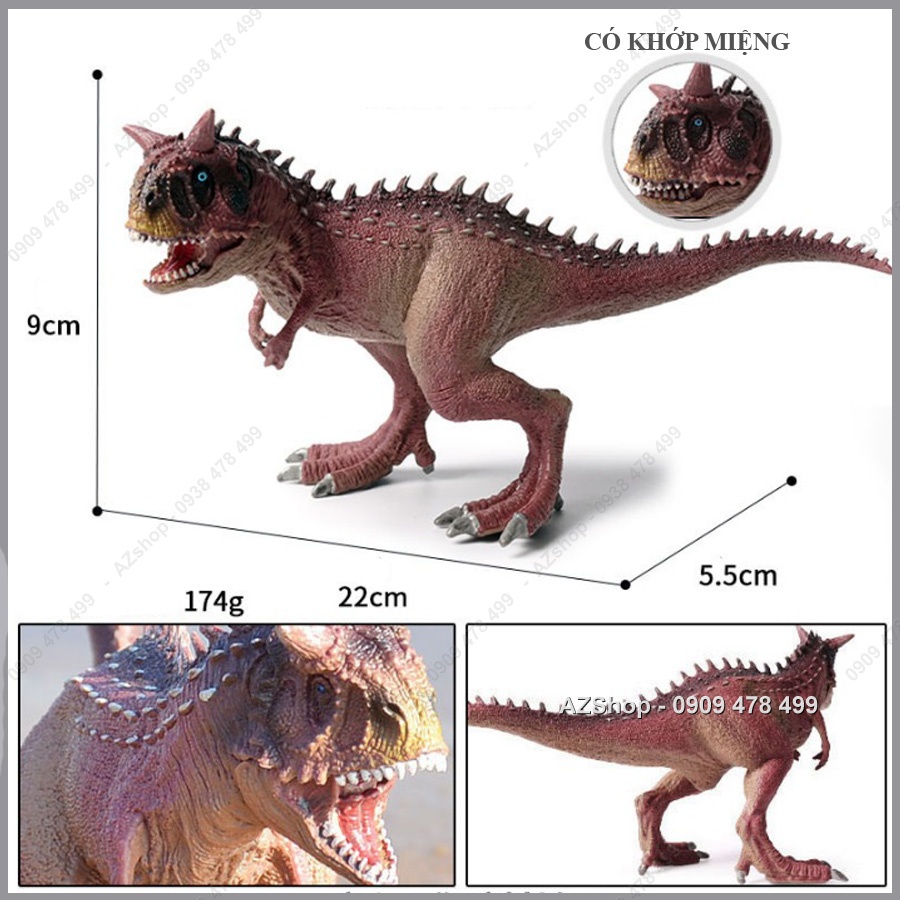 Mô Hình Khủng Long Ác Quỷ 2 Sừng Carnotaurus - Đỏ - Cao 12cm - 7722 1