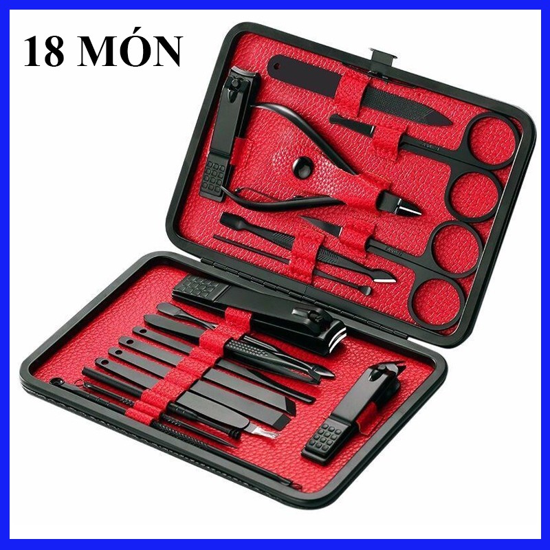 BỘ CẮT MÓNG TAY TIỆN DỤNG - BỘ KÌM BẤM MÓNG TAY 15-16-8-19-20 MÓN ĐEN HUYỀN BÍ