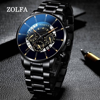 ZOLFA Luxury Mens Watch Fashion Business Quartz Stainless Steel Calendar Sports Watch Mens Casual Simple Wrist Watches Đồng hồ nam