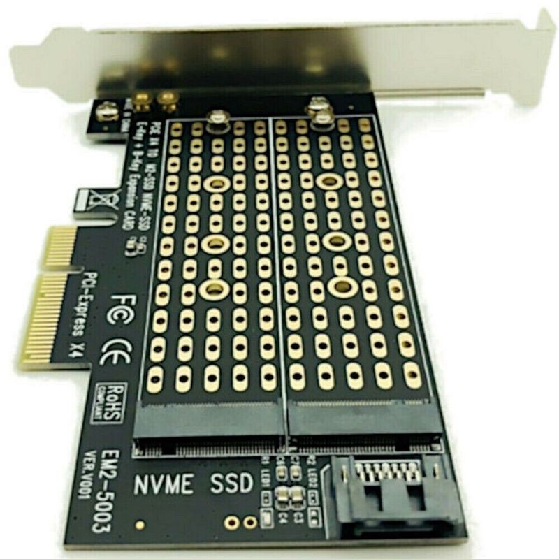 Card Chuyển Đổi SSD NVME X4 X8 X16 SATA dạng kép SSD M.2 cho PCIe PCI