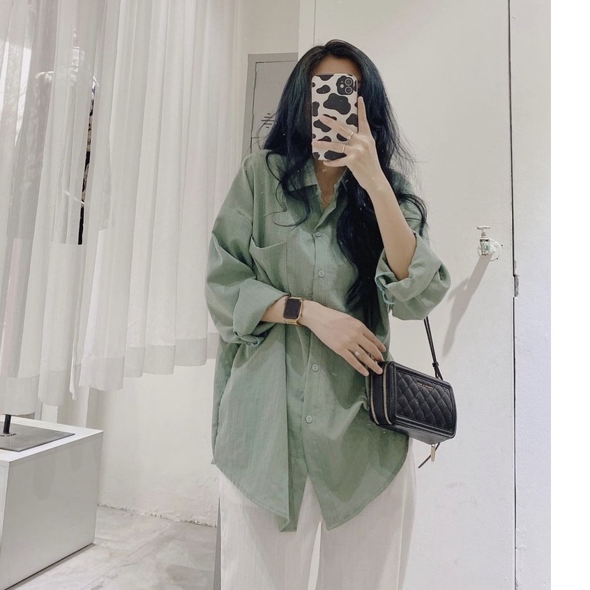 Áo Sơ Mi Pastel Nhiều Màu PEONYB Nữ [FREESHIP]  Thun dài tay công sở, hssv phong cách vintage cá tính Ulzzang