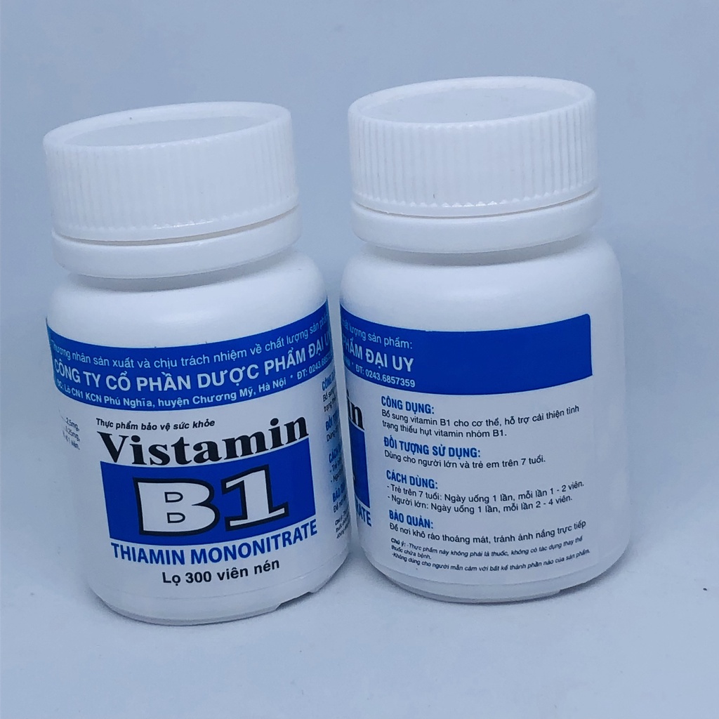 VISTAMIN B1 Đại Uy - Hộp 300 viên - Viên uống bổ sung vitamin B1
