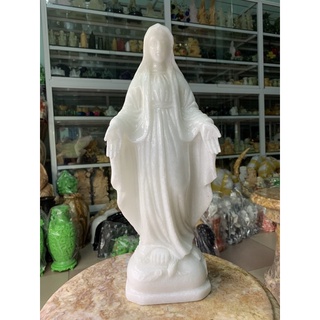 Tượng đức mẹ maria đá cẩm thạch trắng - cao 40cm