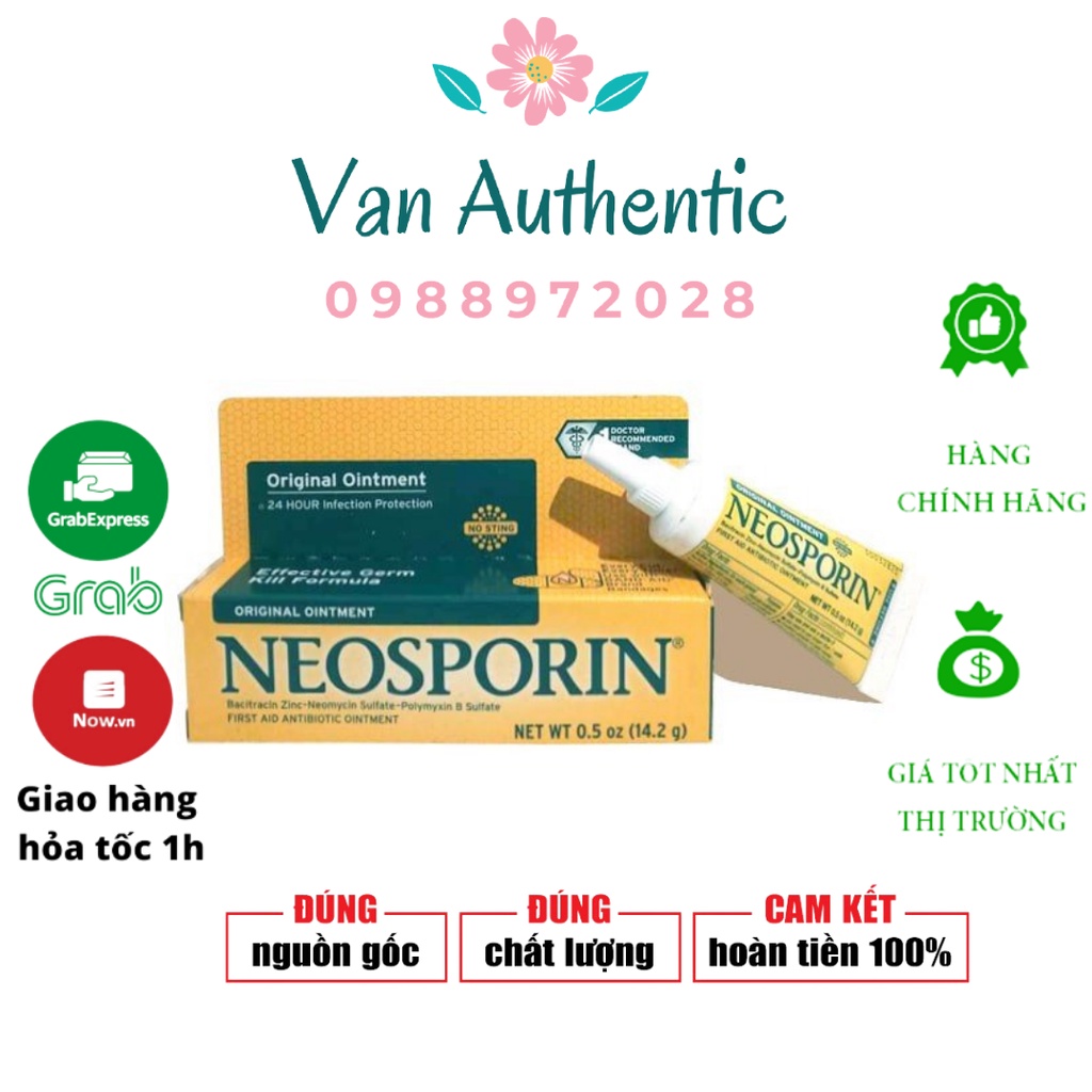 Kem Mỡ Kháng sinh Hỗ Trợ Vết Thương bỏng Neosporin Original Ointment 14.2g - nhiều màu