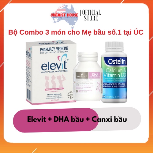 Combo Vitamin cho Mẹ Bầu (Elevit + DHA + Canxi)