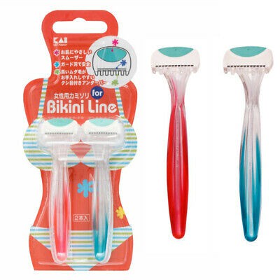 Set 2 Dao Cạo Vùng Bikini Kai Razor for Bikini Line Nhỏ Gọn, Dễ Dùng, Kèm Lô Hội Giảm Trầy Xước