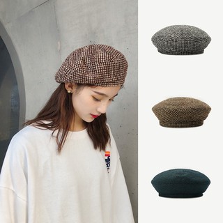 Mũ Beret Họa Tiết Caro Thời Trang Hàn Quốc