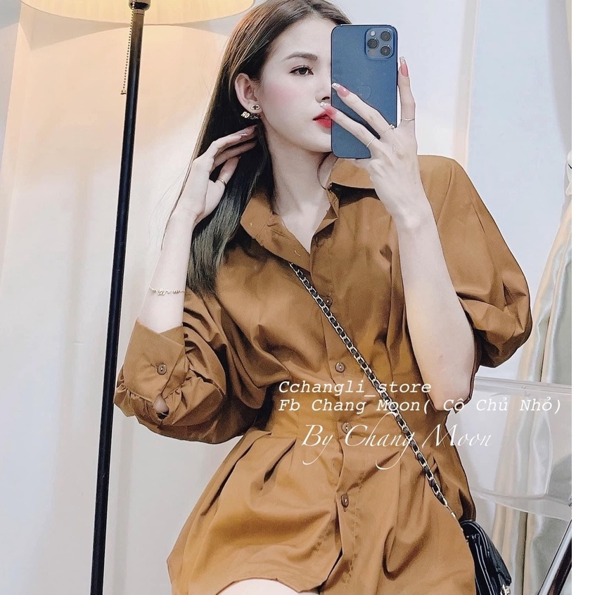 Áo Sơ Mi Nữ Tay Lỡ Chiết Eo Tay Phồng Tôn Dáng-Sơ Mi Xếp Ly Bo Eo Tiểu Thư Sang Chảnh Mặc Đi Học Đi Làm
