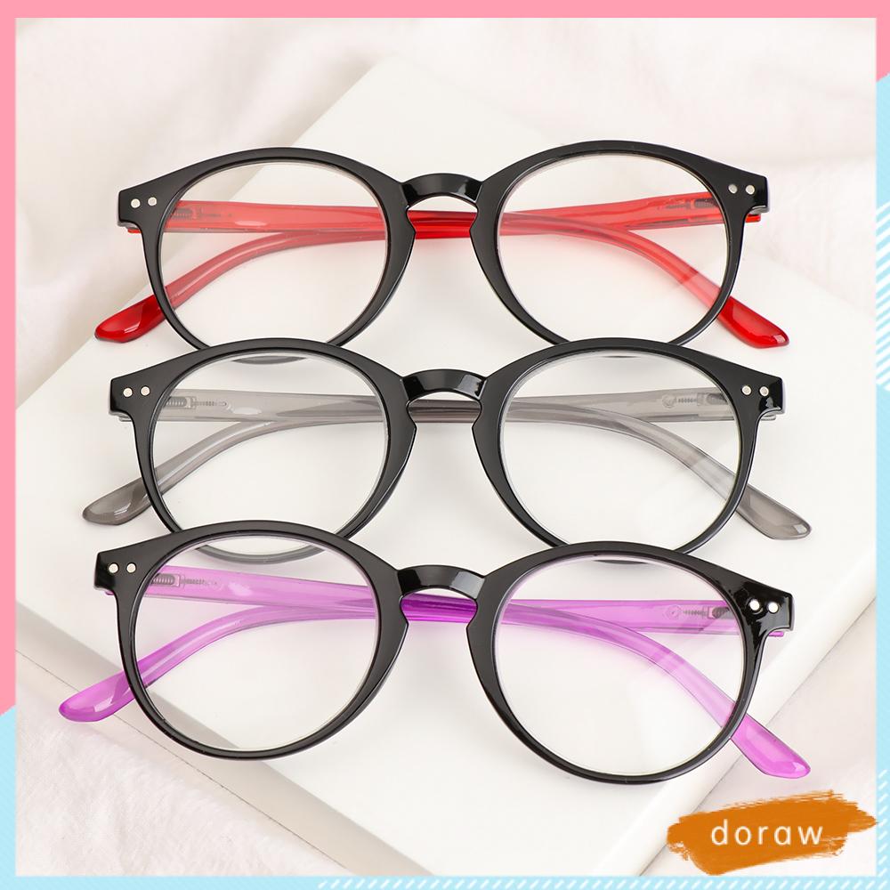 DORAW +1.00~+4.00 Reading Glasses Portable PC Frames Presbyopic Glasses Ultralight High-definition Spring Hinge Unisex Eyeglasses/Multicolor