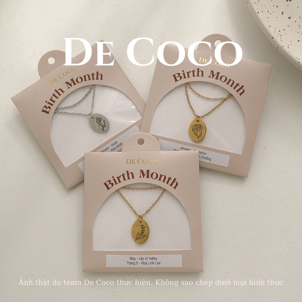Vòng cổ tháng sinh, dây chuyền hoa Birth Month De Coco