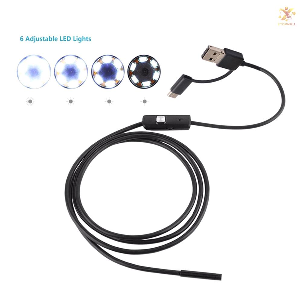 Camera Nội Soi 3 Trong 1 6 Bóng Led Ip67 Chống Thấm Nước Kết Nối Usb Type-C Cho Điện Thoại Android / Pc