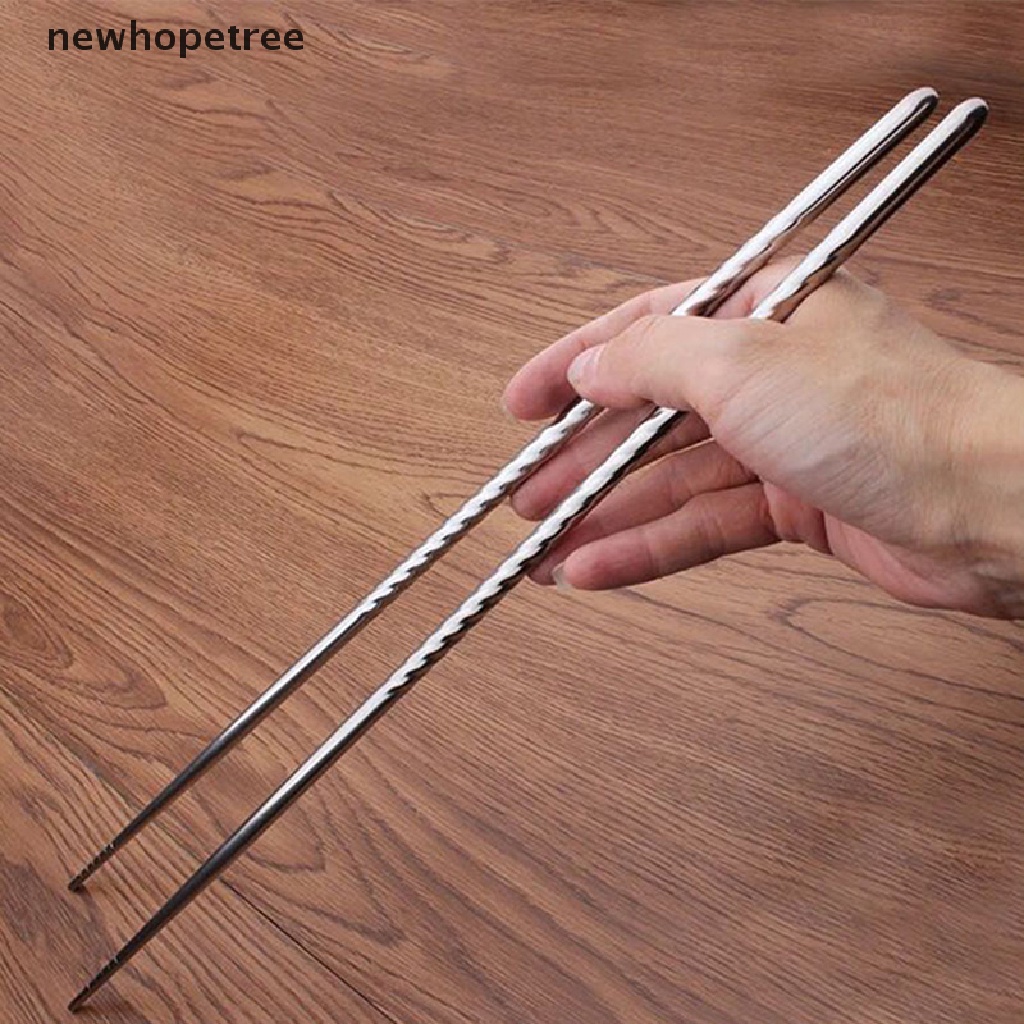 1 Đôi Đũa Dài Bằng Thép Không Gỉ Dùng Chiên Thức Ăn