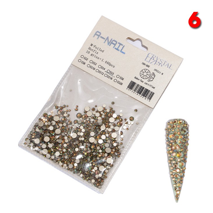 Đá giả Úc Crystal A-Nail mix size (1.440 viên)