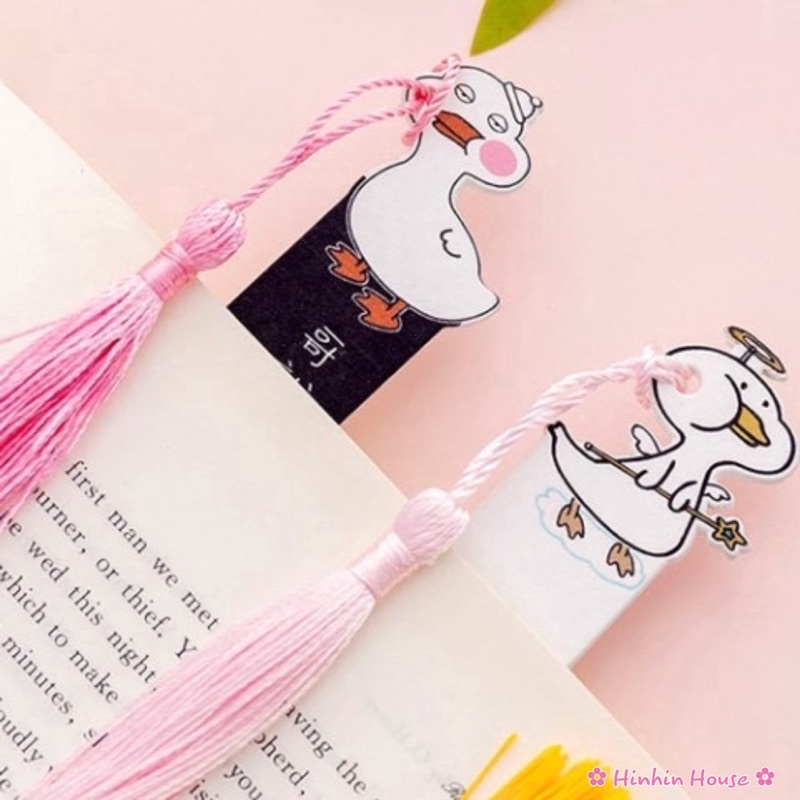 Bookmark Đánh Dấu Sách Kiêm Thước Kẻ Gỗ 7cm Hình Chú Vịt Ngỗ Nghĩnh Dễ Thương