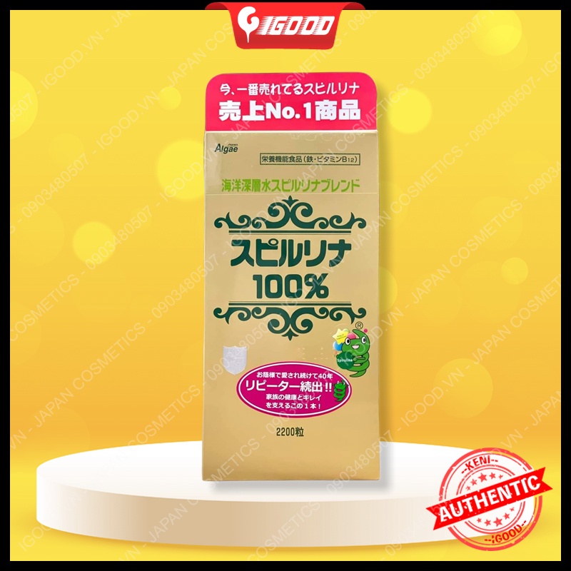 Tảo xoắn Spirulina Nhật Bản 2200 viên (date 2025)