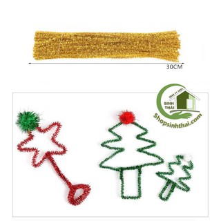 Cây kẽm xù kim tuyến, kẽm làm đồ chơi, mô hình ( bó 10 cây dài 30cm ) - màu vàng