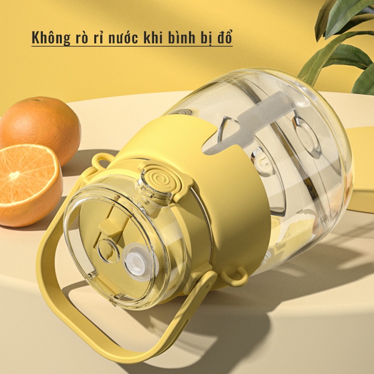 Bình Nước Bụng Bự 1300ml Cute Dễ Thương Tặng Kèm Sticker EVEMOM STORE BN012