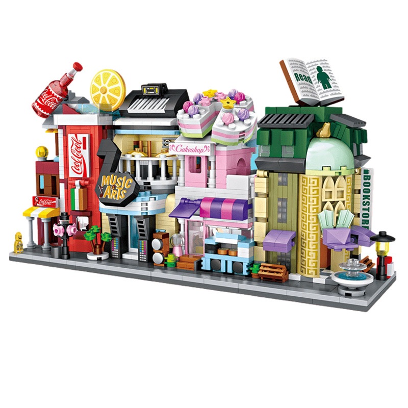 Đồ chơi lắp ráp building blocks LOZ mô hình cửa hàng tiện lợi- cake shop-store-musical instruments shop-book store