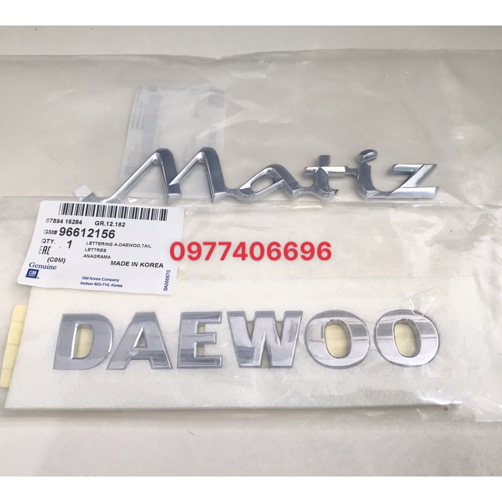 Chữ Matiz xịn GM chính hãng -  Mã phụ tùng 96512993