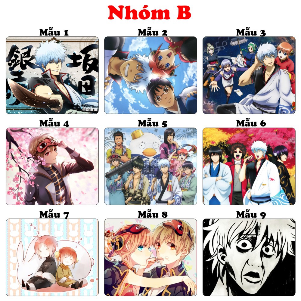 <18 mẫu 2 bộ> Lót chuột máy tính Anime One Punch Man, Gintama cỡ bàn di chuột lớn 20x24cm chất liệu mouse pad cao su