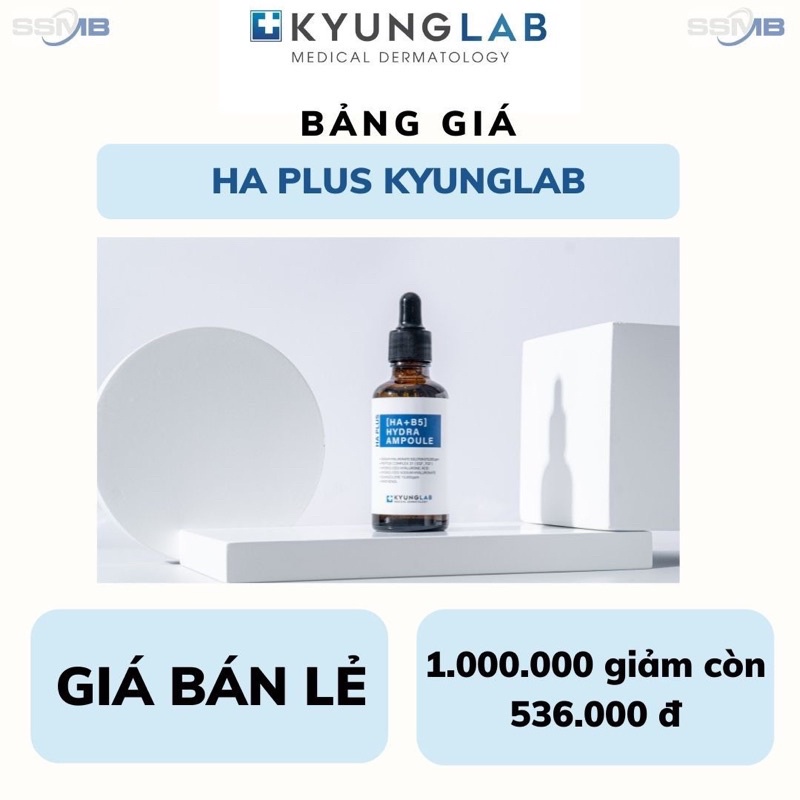 Serum căng bóng da Kyung Lab chính hãng HA PLUS, tinh chất cấp nước  HYDRA AMPOULE 50ml  chống lão hóa xóa nhăn