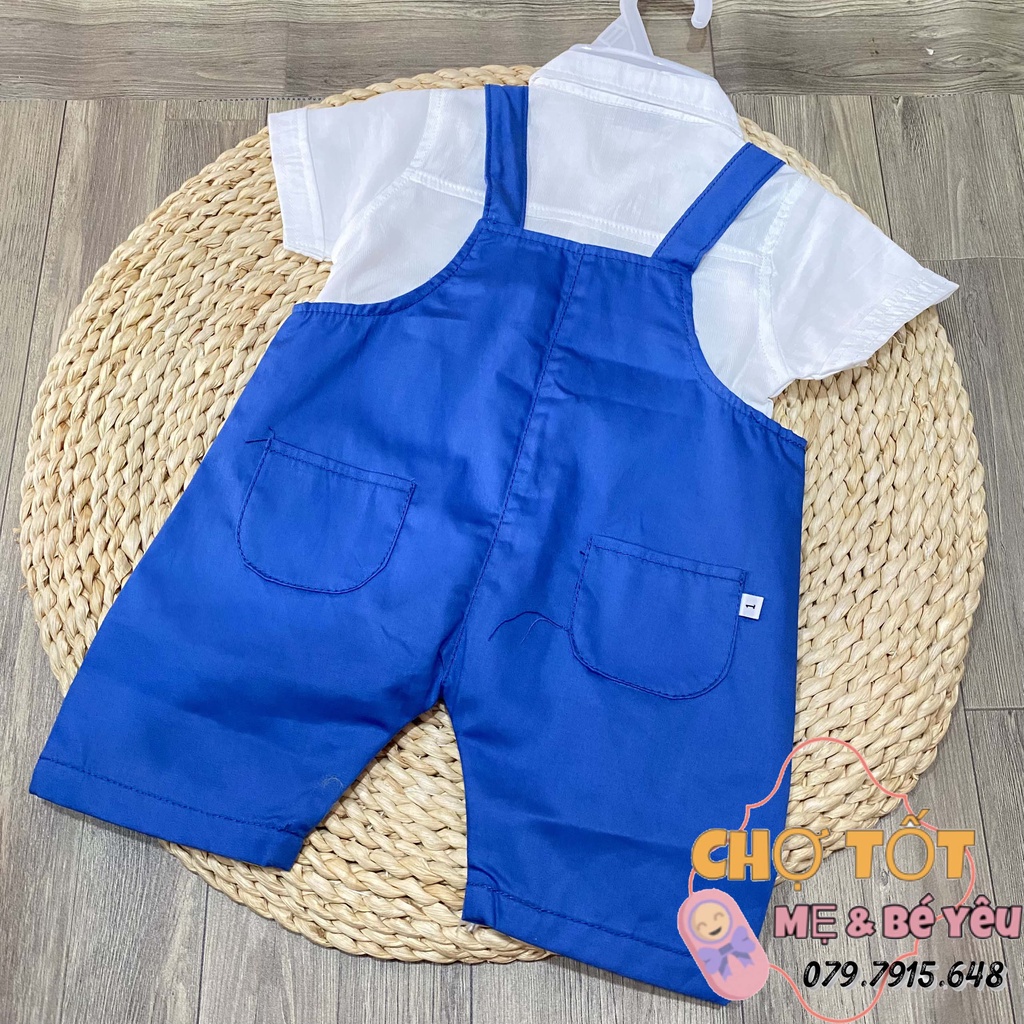 Set áo sơ mi + yếm kaki bé trai