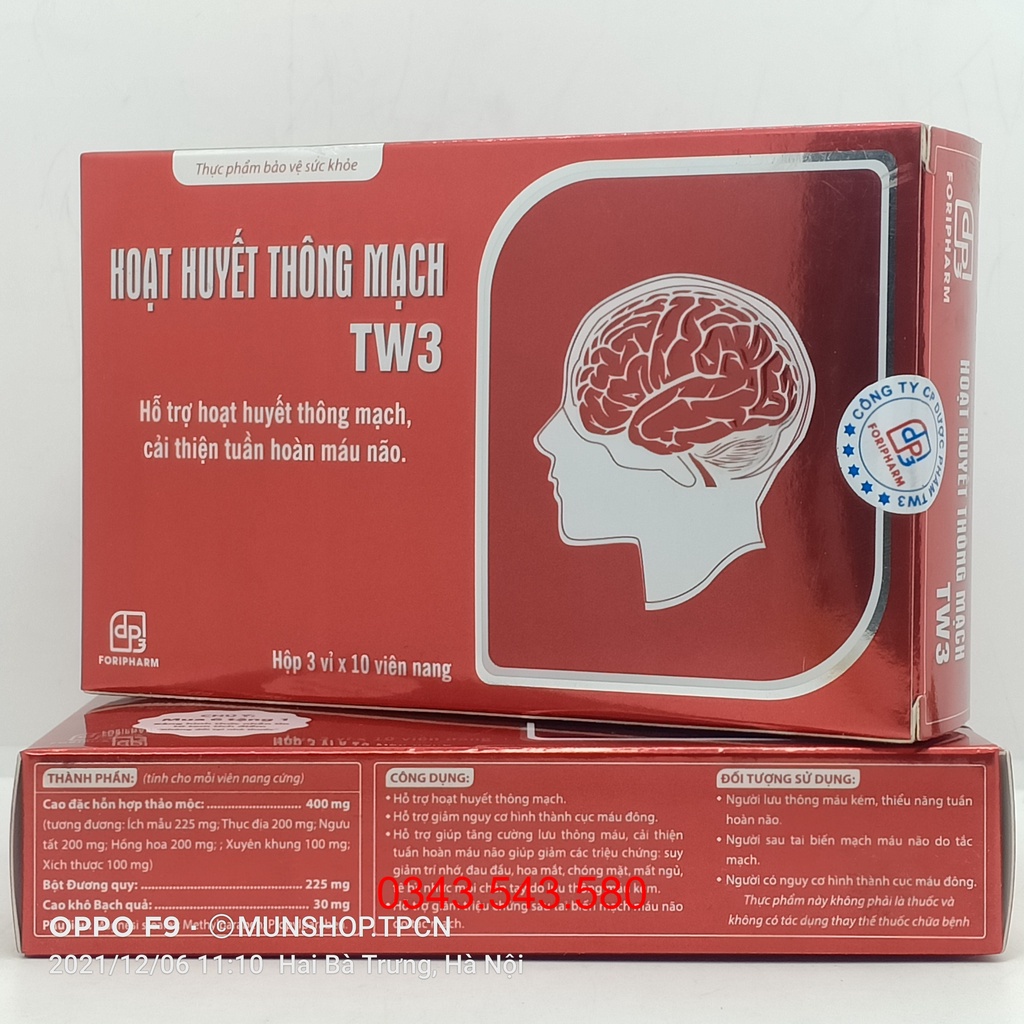 HOẠT HUYẾT THÔNG MẠCH TW3 hộp 30 viên - Dùng cho người lưu thông máu kém, thiểu năng tuần hoàn não