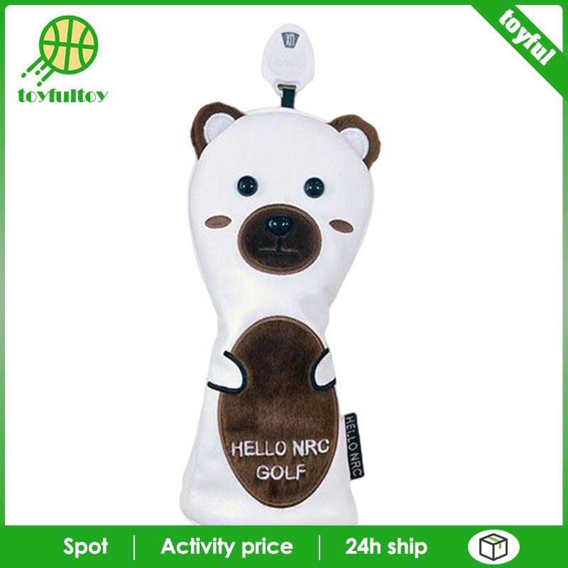 Vỏ Bọc Đầu Gậy Đánh Golf Bằng Da PU In Hình Gấu Dễ Thương