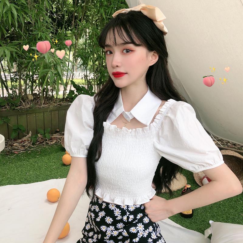 Cổ Phiếu Sẵn SàngAh F & X Áo Sơ Mi Cổ Một Bên Vai Tay Phồng Ngắn Có Thể Tháo Rời Thời Trang Mùa Hè 2022 Dành Cho Nữ