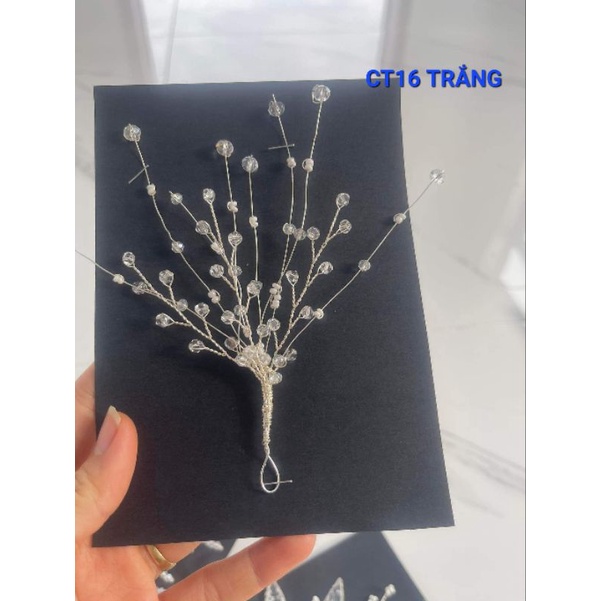 Tổng hợp các mẫu cài tóc cô dâu hoa voan phối lưới hạt trai, phụ kiện cài tóc cô dâu, phụ kiện cưới, pk Khánh huyền