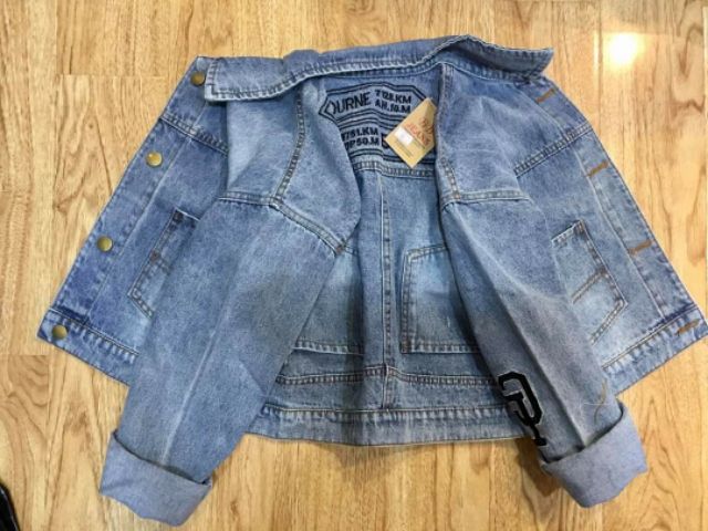 Áo khoác jean nữ xanh nhạt form lững BB dưới 58Kg BerlinMelburn hàng loại 1