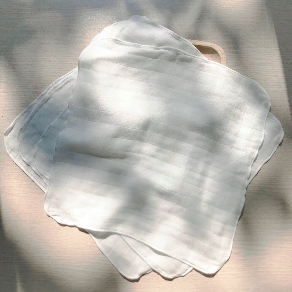 Khăn xô 2 lớp khăn sợi tre khăn sữa khăn mặt trơn vo viền an toàn siêu mềm mịn cho bé sơ sinh - Nắng Của Mẹ_KHANTRON