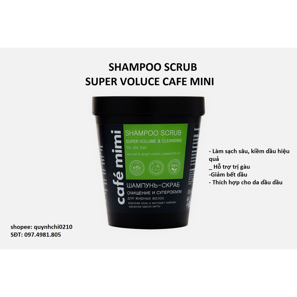 Tẩy da chết da đầu Cafe Mimi Super Volume Shampoo | BigBuy360 - bigbuy360.vn