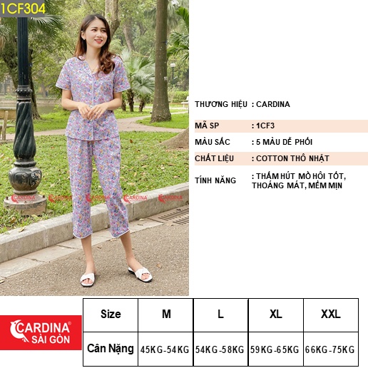 Đồ Bộ Pijama Nữ Dễ Thương Trẻ Trung Chất Mát Mềm Mịn Cao Cấp 𝐂𝐀𝐑𝐃𝐈𝐍𝐀 𝑺𝒂̀𝒊 𝑮𝒐̀𝒏 Nữ Tính Tôn Dáng Mã 1CF3