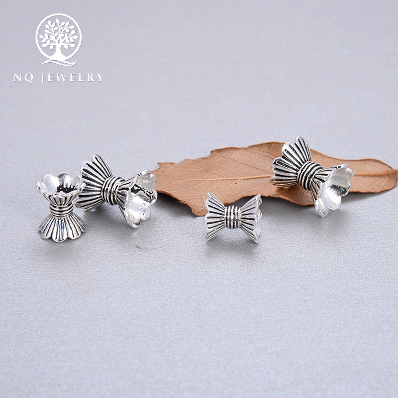 Charm bạc chặn hạt họa tiết - NQ Jewelry