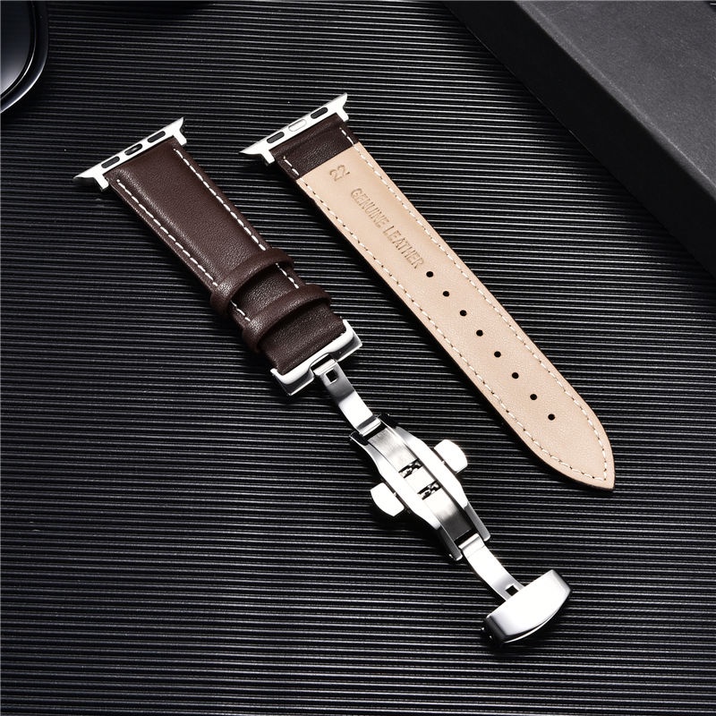 Dây Đeo Bằng Da Nylon Có Khóa Hình Bướm Cho Đồng Hồ Thông Minh Apple Watch Ultra 49mm 45mm 41mm 44mm 40mm 42mm iWatch 8 7 6 5 4 SE 3
