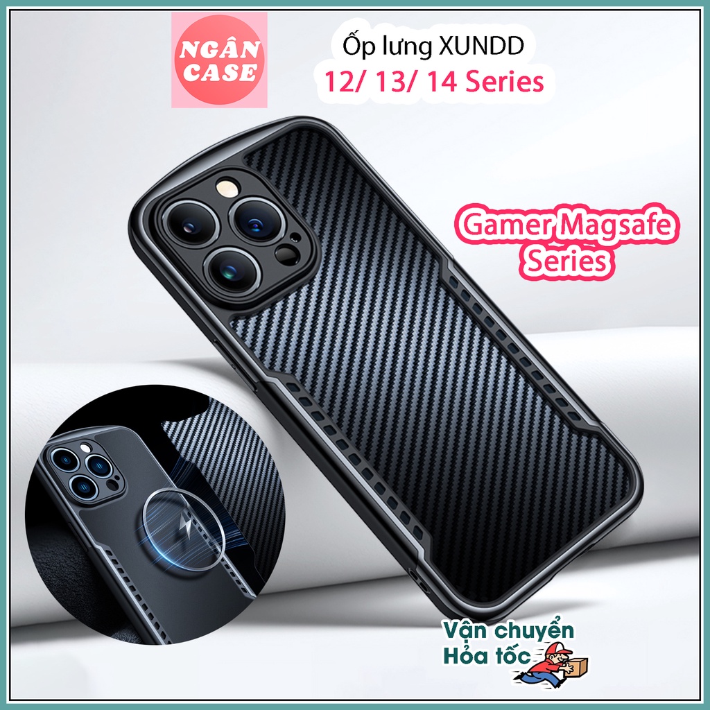 Ốp XUNDD cho iPhone 14/ 14 Pro/ 14 Plus/ 14 Pro Max/ 13/ 13 Pro/ Max/ 12/ 12 Pro/ Max (GAMER MAGSAFE) Chống sốc