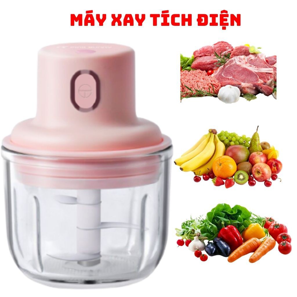 Máy xay mini cầm tay đa năng sạc pin cao cấp xay tỏi ớt, hành, rau củ quả