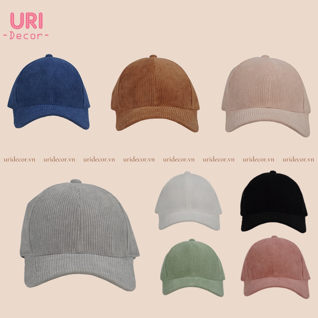 Mũ lưỡi trai, nón kết đội đầu thêu chữ chất nỉ nhung cao cấp form Unisex URI DECOR