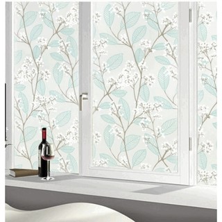 Cuộn 5m giấy dán kính hoa lá xanh - 0.45m *5m