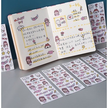 Sticker DIY Dán Trang Trí Thủ Công Cho Điện Thoại/Nhật Ký Đáng Yêu - MyNa Mart