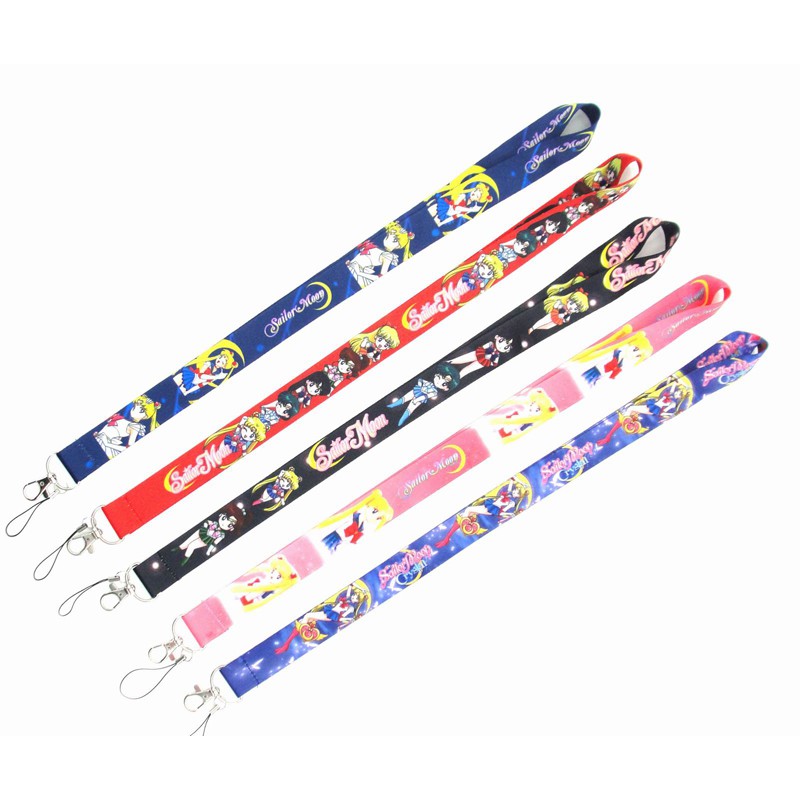 Sailor moon Dây Đeo Cổ Gắn Điện Thoại / Thẻ id Hình Thủy Thủ Mặt Trăng Xinh Xắn