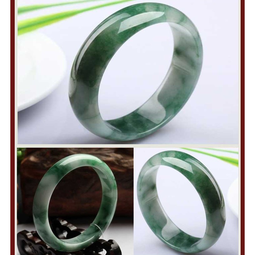 Vòng tay đá ngọc bích tông màu xanh lá thời trang