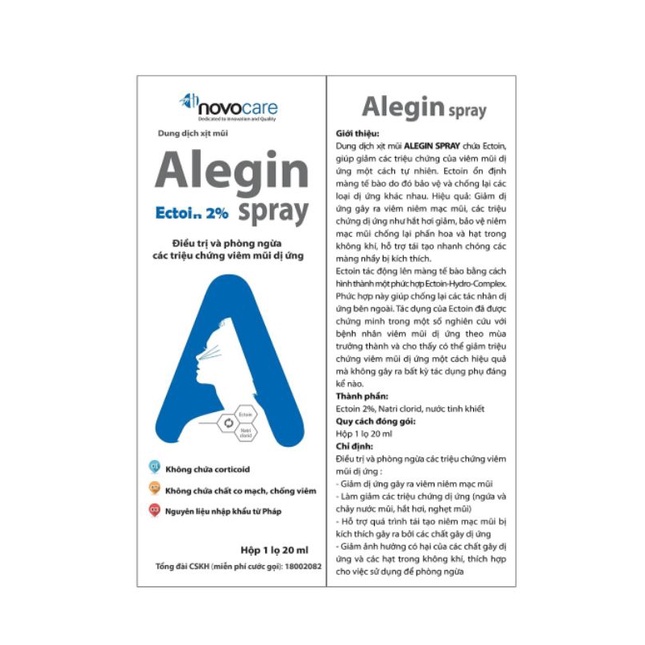 Xịt Viêm Mũi Dị Ứng ALEGIN – An Toàn Cho Trẻ Nhỏ &amp; Phụ Nữ Có Thai