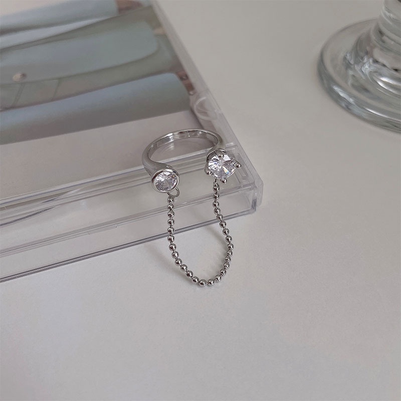 Nhẫn Hở Hình Bướm Đính Đá zircon Lãng Mạn