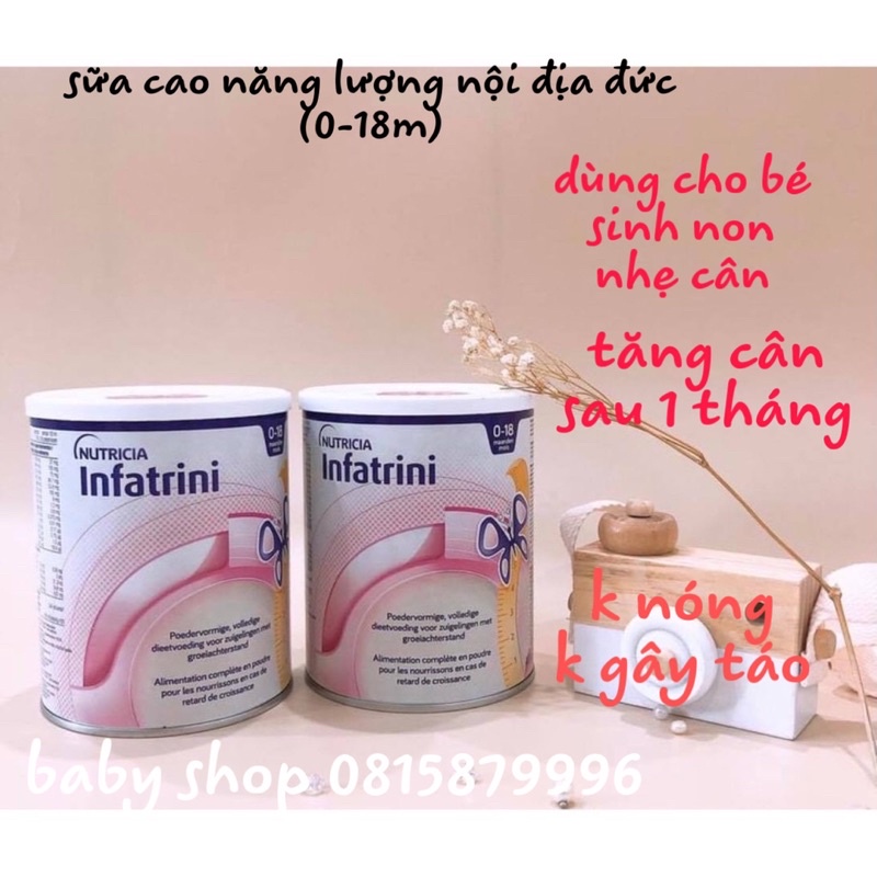 Sữa cao năng lượng INFATRINI nutrica nội địa đức siêu tăng cân cho bé từ 0-18 tháng hộp 400g