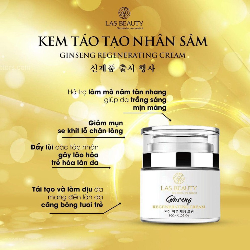 [100% Chính Hãng] Kem Tái Tạo Nhân Sâm Las beauty – Ginseng Regenerating Cream LAS BEAUTY  date mới