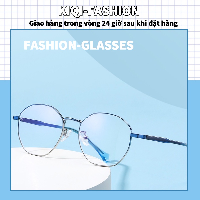 Mắt kính gọng vuông kim loại chống bức xạ/ ánh sáng xanh thời trang cho nam và nữ