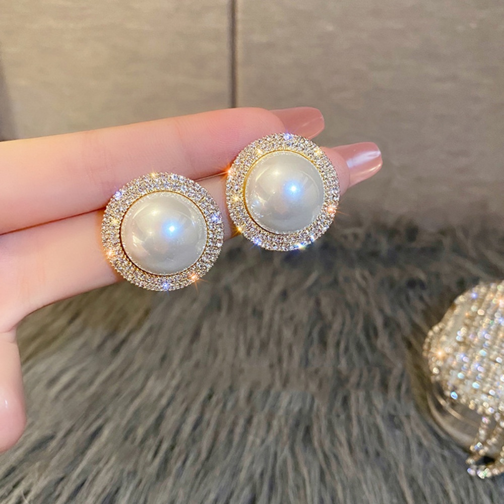 (MớI) Bông Tai ĐíNh NgọC Trai Giả Cao CấP