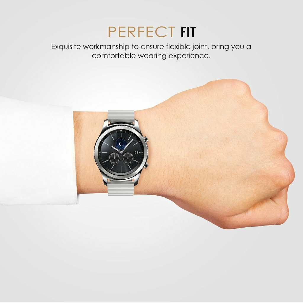 22mm Universal Watch Band Stainless Steel Replacement Strap for Samsung Gear S3